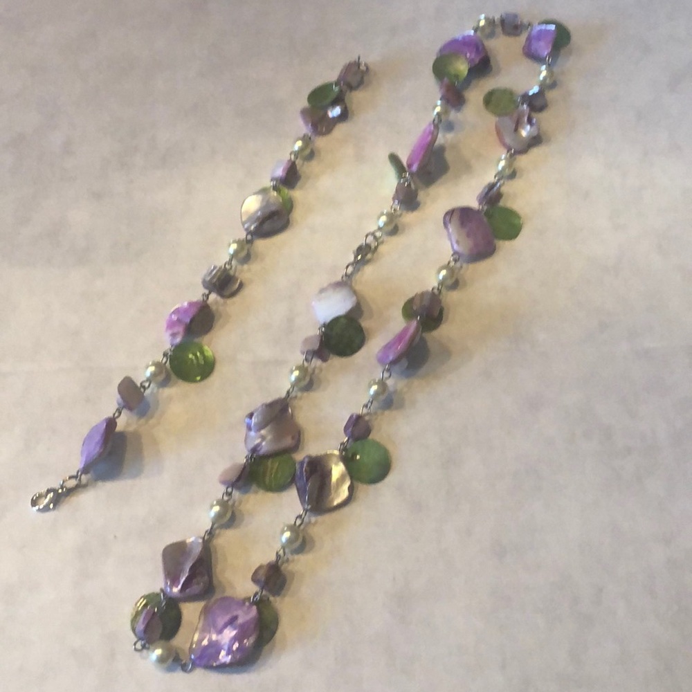 Puka Shells, Pearls, And Mother Of Pearl Necklace